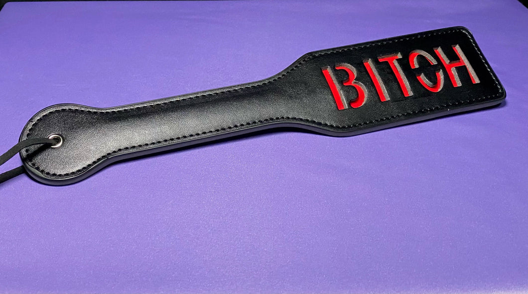 Spanking Paddle Black Red Pink Faux Leather Spanker Flogger Whip